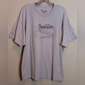 Fender Statacaster Guitar Shirt Beige Tan XXL Band Tee Musician Rocker